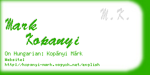 mark kopanyi business card