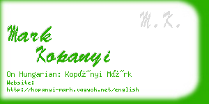 mark kopanyi business card